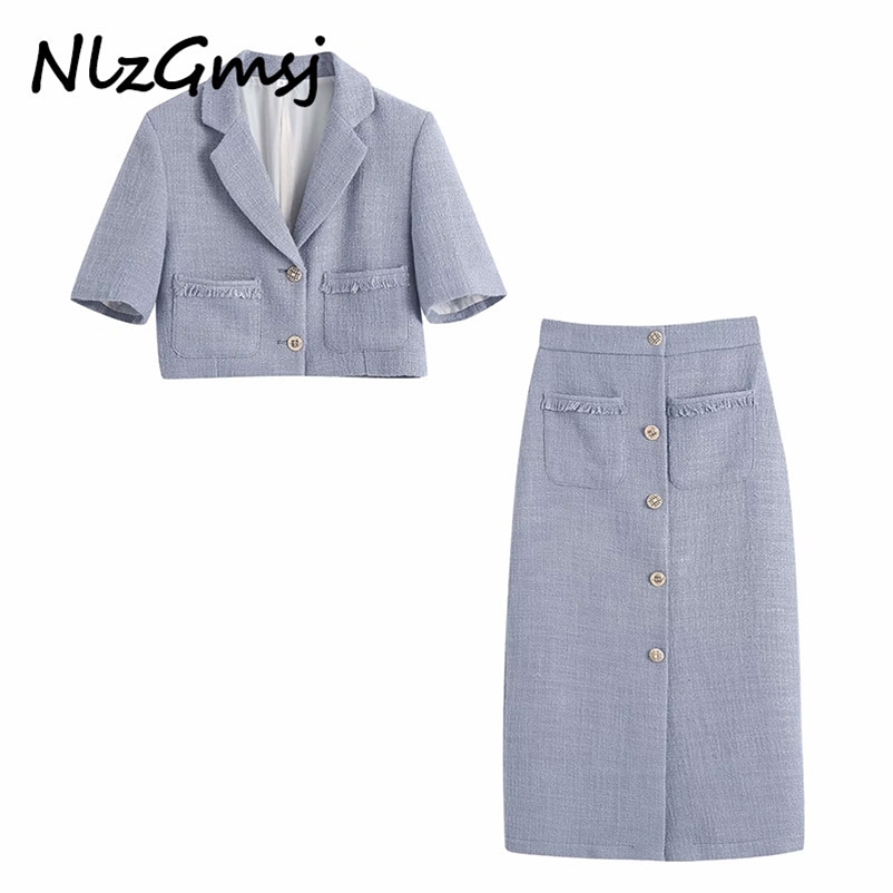 Women 2 Piece Set Suit Blazer Vintage Short Sleeve Coat Office And Elegant High-Waisted Skirt Female 05 210628, As picture
Women 2 Piece Set Suit Blazer Vintage Short Sleeve Coat Office And Elegant High-Waisted Skirt Female 05 210628, As picture