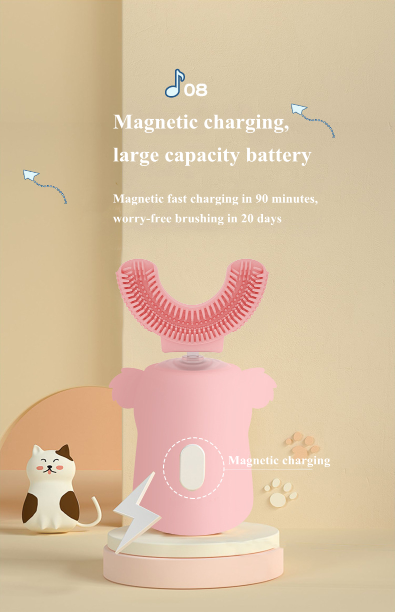 Children's U-Shaped Electric Toothbrush Baby Gift Box Explosion Cartoon Brush Gift Wholesale IPX7 Waterproof Magnetic Charging