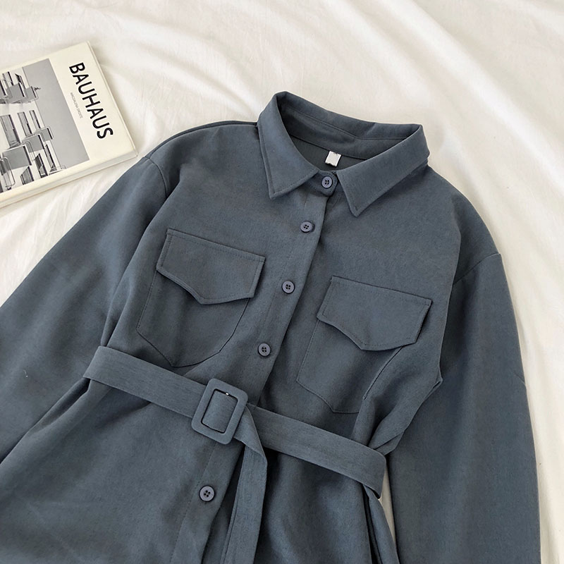 2021corduroy long sleeve dress women solid buttons pockets turn-down collar simple elegant sashes all-match womens vintage harajuku, Black;gray
2021corduroy long sleeve dress women solid buttons pockets turn-down collar simple elegant sashes all-match womens vintage harajuku, Black;gray