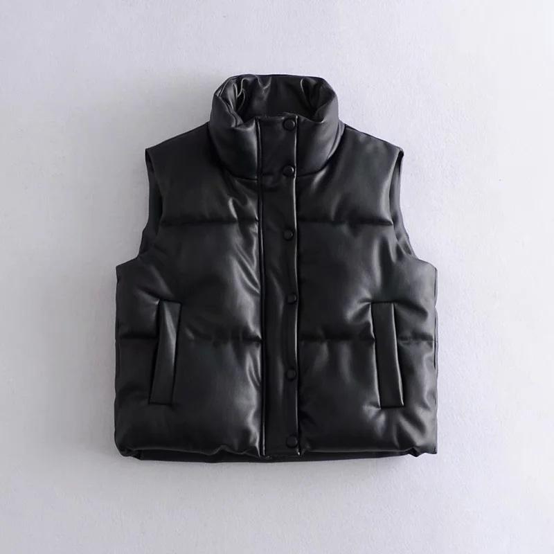 Women's Vests European And America Women 2021 Fashion Leather Cotton Pocket Padded Waistcoat Vintage Sleeveless Female Outerwear Streetwear, Black;white
Women's Vests European And America Women 2021 Fashion Leather Cotton Pocket Padded Waistcoat Vintage Sleeveless Female Outerwear Streetwear, Black;white