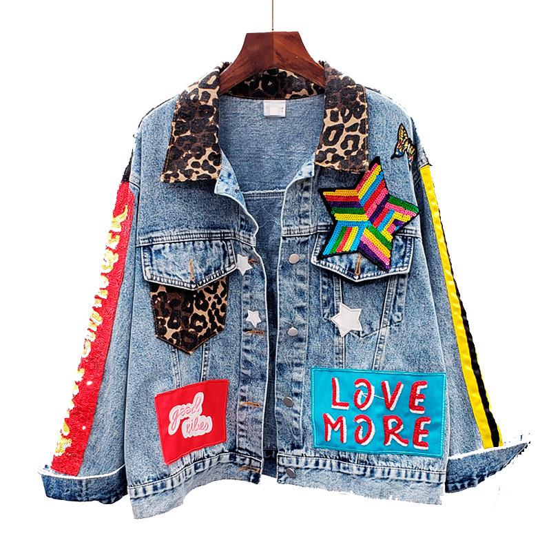 Women's Jackets Sequins Loose Denim Jacket Girls Students High Street Party Jeans Coats Women 2021 Female Nightclub Outwear Chaqueta Mujer, Blue
Women's Jackets Sequins Loose Denim Jacket Girls Students High Street Party Jeans Coats Women 2021 Female Nightclub Outwear Chaqueta Mujer, Blue