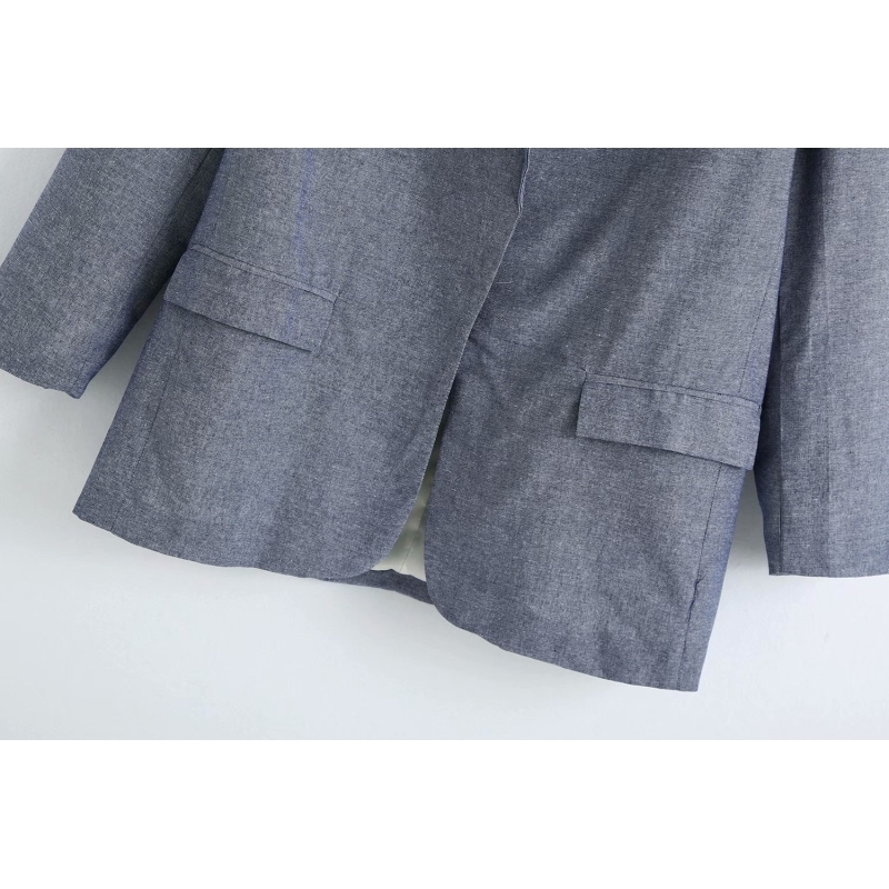 Fashion Pockets Women Suits Autumn Elegant Gray Office Ladies suits Casual Striped Female Blazer Slim Girls Chic Coats 210430