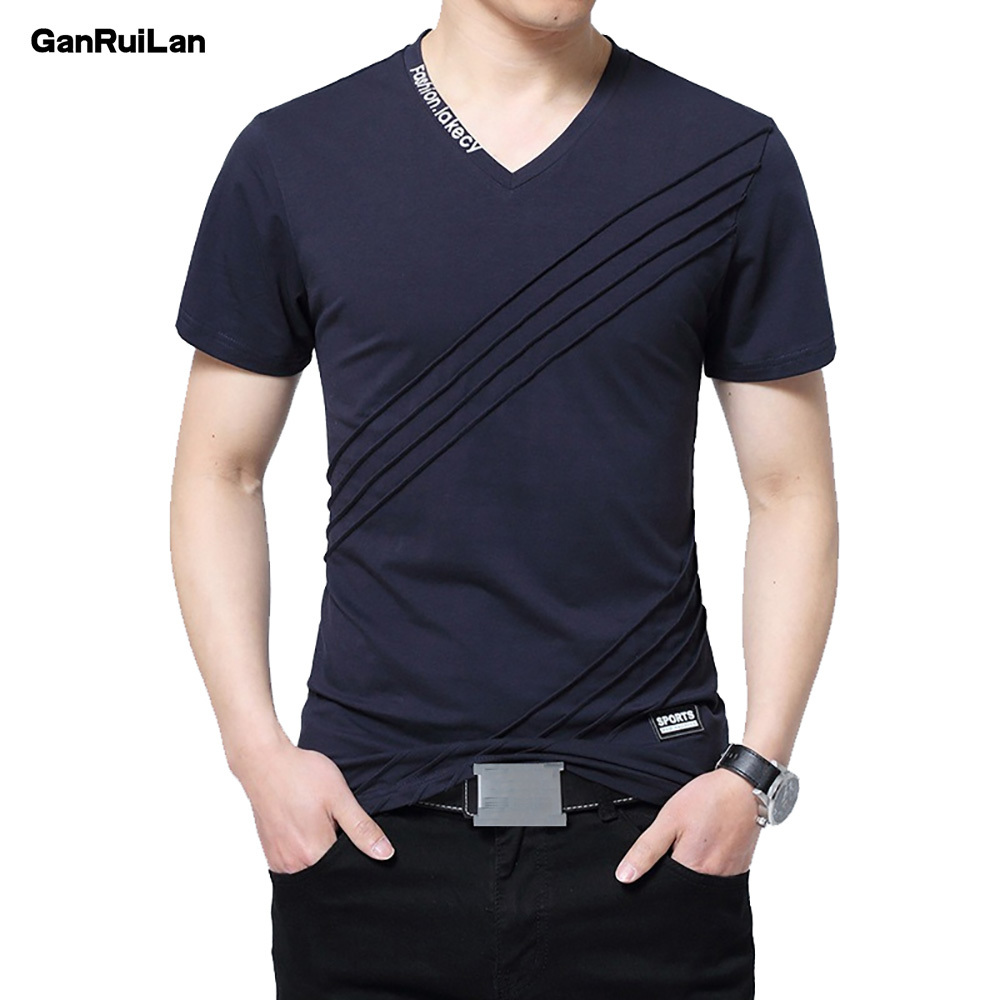 Summer T Shirt Men Patch Design Solid Color Short Sleeve Shirt Mens V Neck T-shirt Casual T-shirt Slim Tee Shirt Hommes 210518, Gray color
Summer T Shirt Men Patch Design Solid Color Short Sleeve Shirt Mens V Neck T-shirt Casual T-shirt Slim Tee Shirt Hommes 210518, Gray color