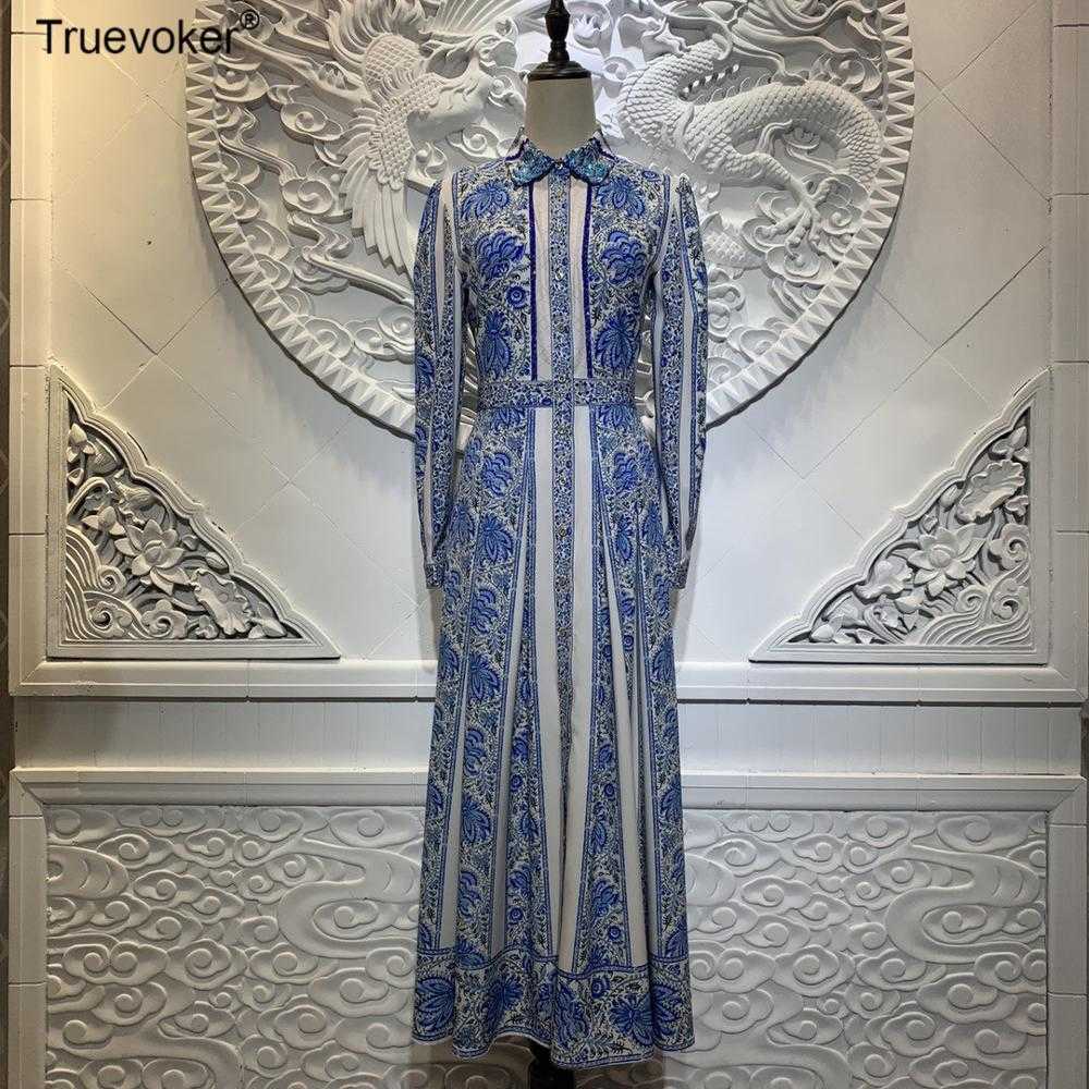 Truevoker Spring Runway Long Dresse's Full Sleeve Peter Pan Collar Elegant Blue Porcelain Print Party Dress 210602
Truevoker Spring Runway Long Dresse's Full Sleeve Peter Pan Collar Elegant Blue Porcelain Print Party Dress 210602