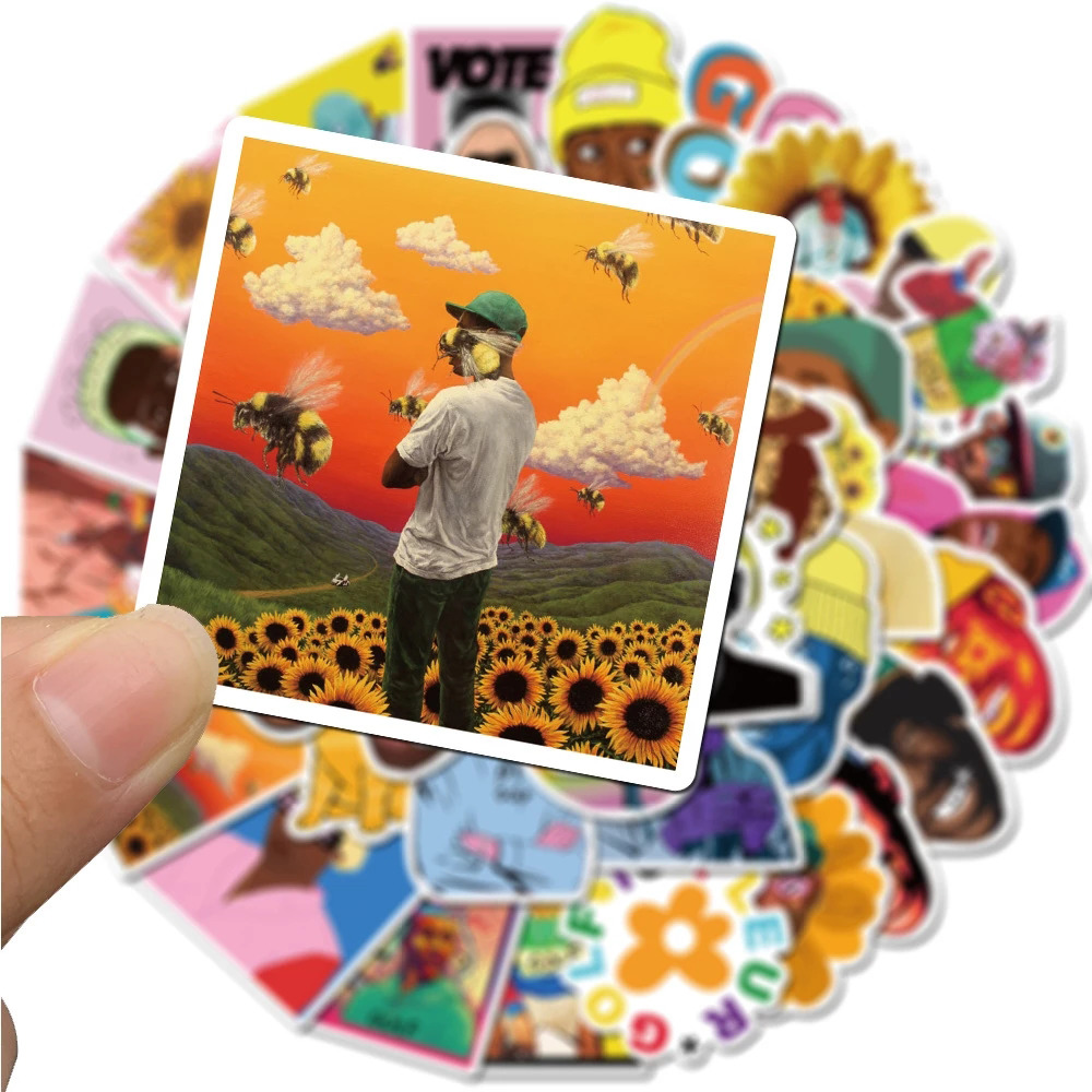 10/30/50PCS Rapper Singer Tyler The Creator Stickers DIY Skateboard Guitar Laptop Luggage Kids Toy Cool Graffiti Decal Stickers Car
