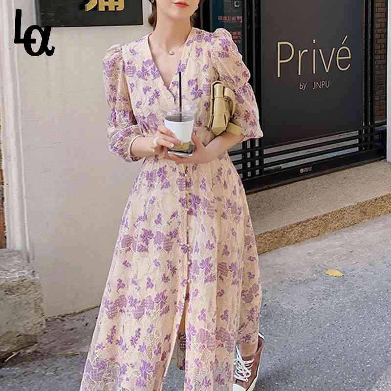 Summer Women Korean V-Neck Button Vintage Floral Dress Female Split Beach Holiday Puff Sleeve Print Vestidos 210519, Short dress
Summer Women Korean V-Neck Button Vintage Floral Dress Female Split Beach Holiday Puff Sleeve Print Vestidos 210519, Short dress