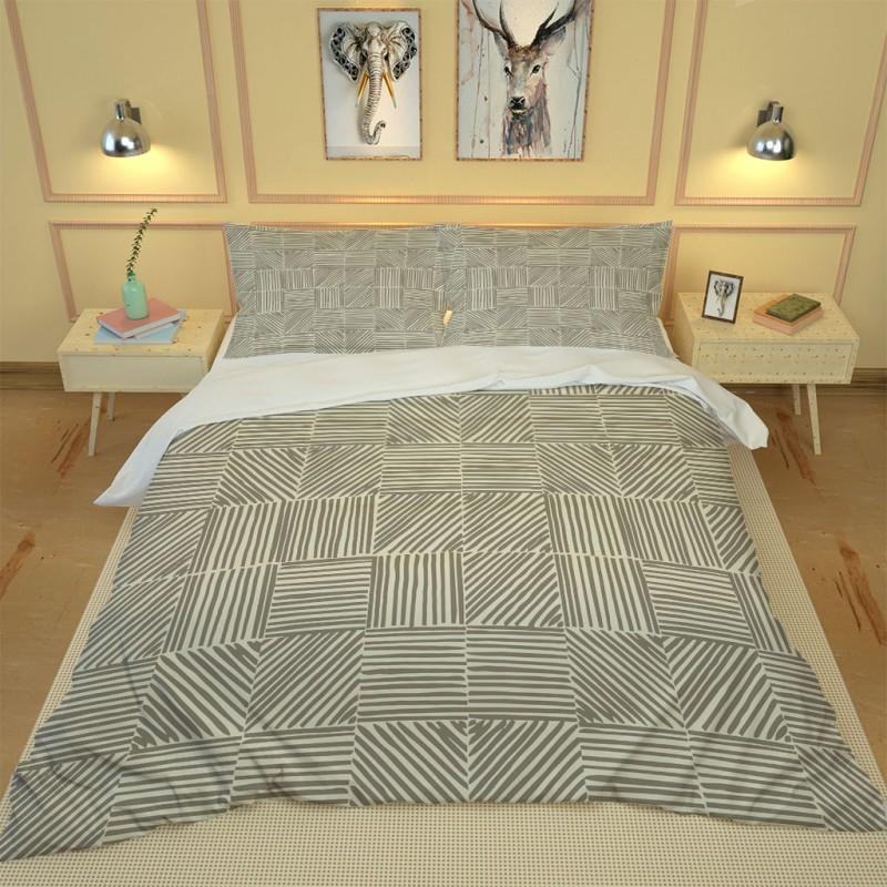 Fashion Grey Printed Bedding Home Textiles Single Bed Double Duvet Cover Pillow Case Sheet Boy Girl Set Sets