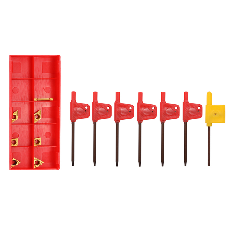 7pcs 10mm Shank Lathe Tool Holder Lathe Tools Metal Cutter Industrial Turning Rod With Carbide Inserts
