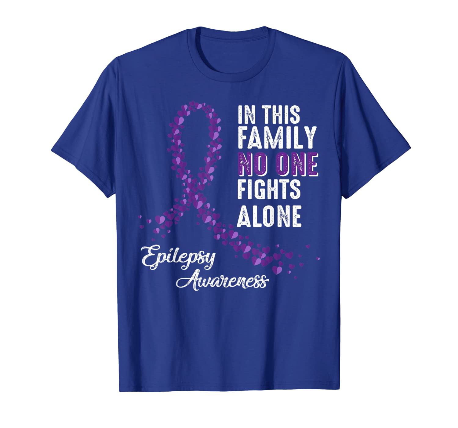 in this family no one fights alone epilepsy awareness tshirt, White;black 
in this family no one fights alone epilepsy awareness tshirt, White;black
