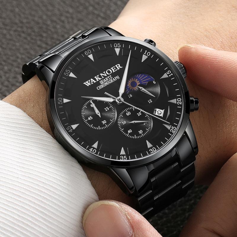 Wristwatches WAKNOER Top Men's Sports Wristwatch Chronograph Date Watches Stainless Steel Male Clock Relogio Masculino 2021, As the picture4
Wristwatches WAKNOER Top Men's Sports Wristwatch Chronograph Date Watches Stainless Steel Male Clock Relogio Masculino 2021, As the picture4