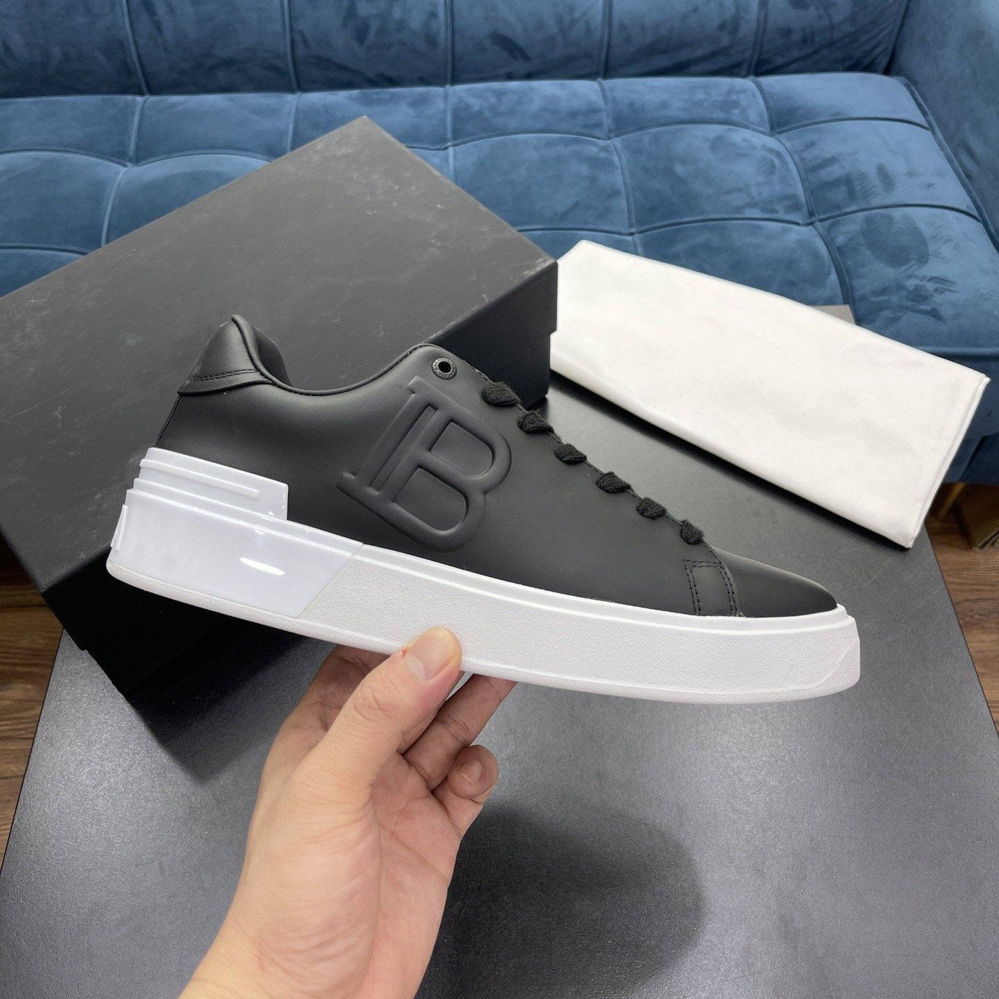 Men's shoes luxury fashion brand casual leather designer comfortable lace up flat sneakers