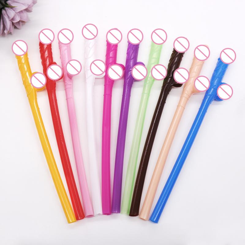 Party Decoration 10 Pcs Drinking Penis Straws Bride Shower Sexy Hen Night Willy Novelty Nude Straw For Bar Bachelorette Supplies