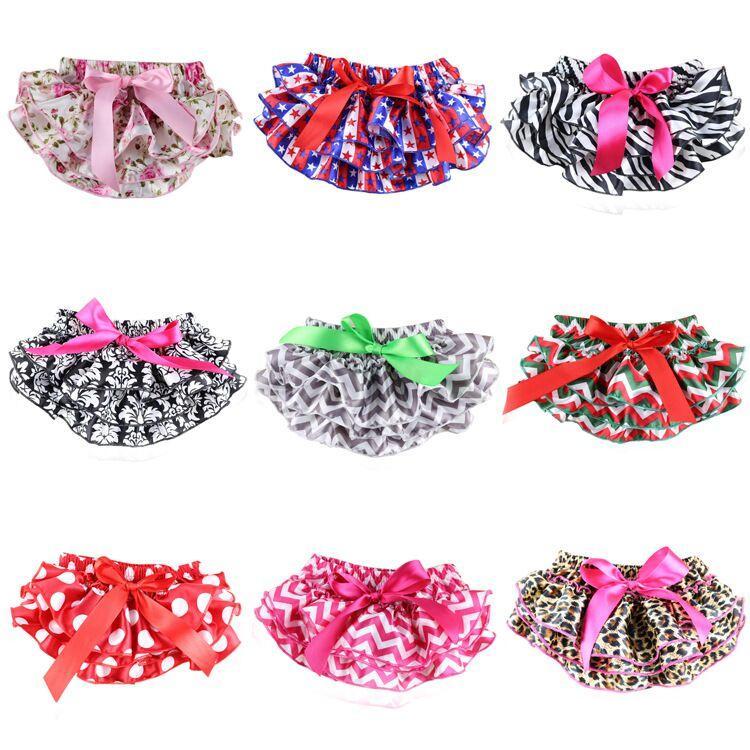 Mix 21 colors Baby Bloomers Girls Pettiskirt TUTU underwear Panties Toddle Kids Underpants infant newborn ruffled satin PP pants Kids
