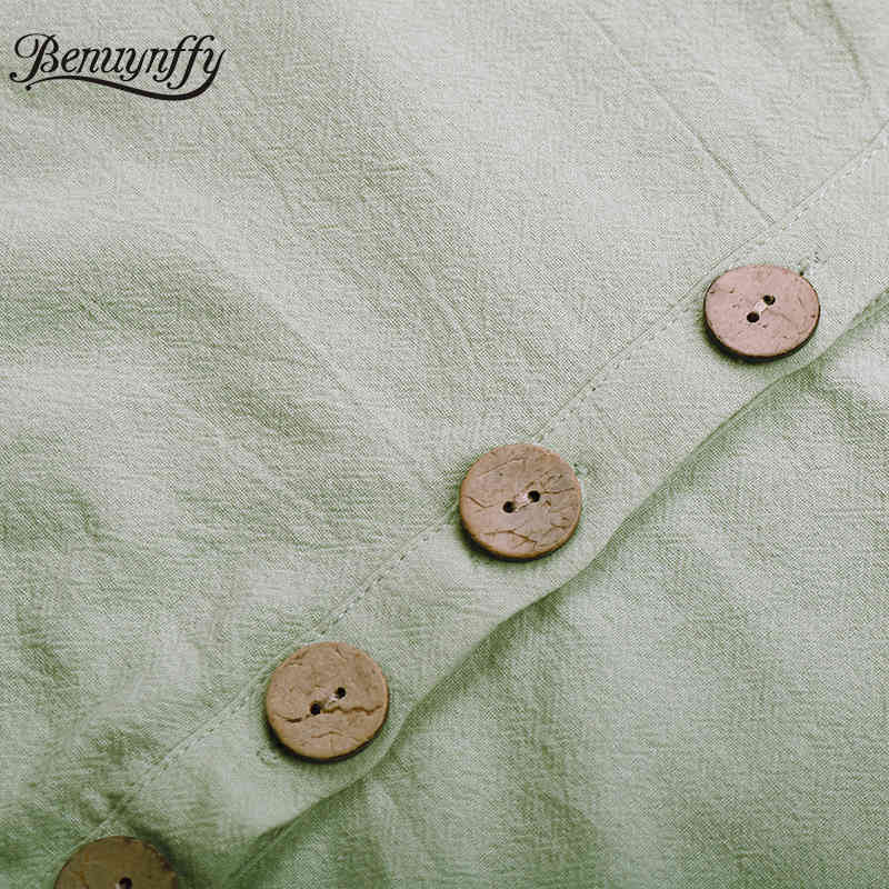 O-Neck Sleeveless Button Summer Dresses Women's Fashion Solid Casual Ladies Knee Length High Waist Dress 210510