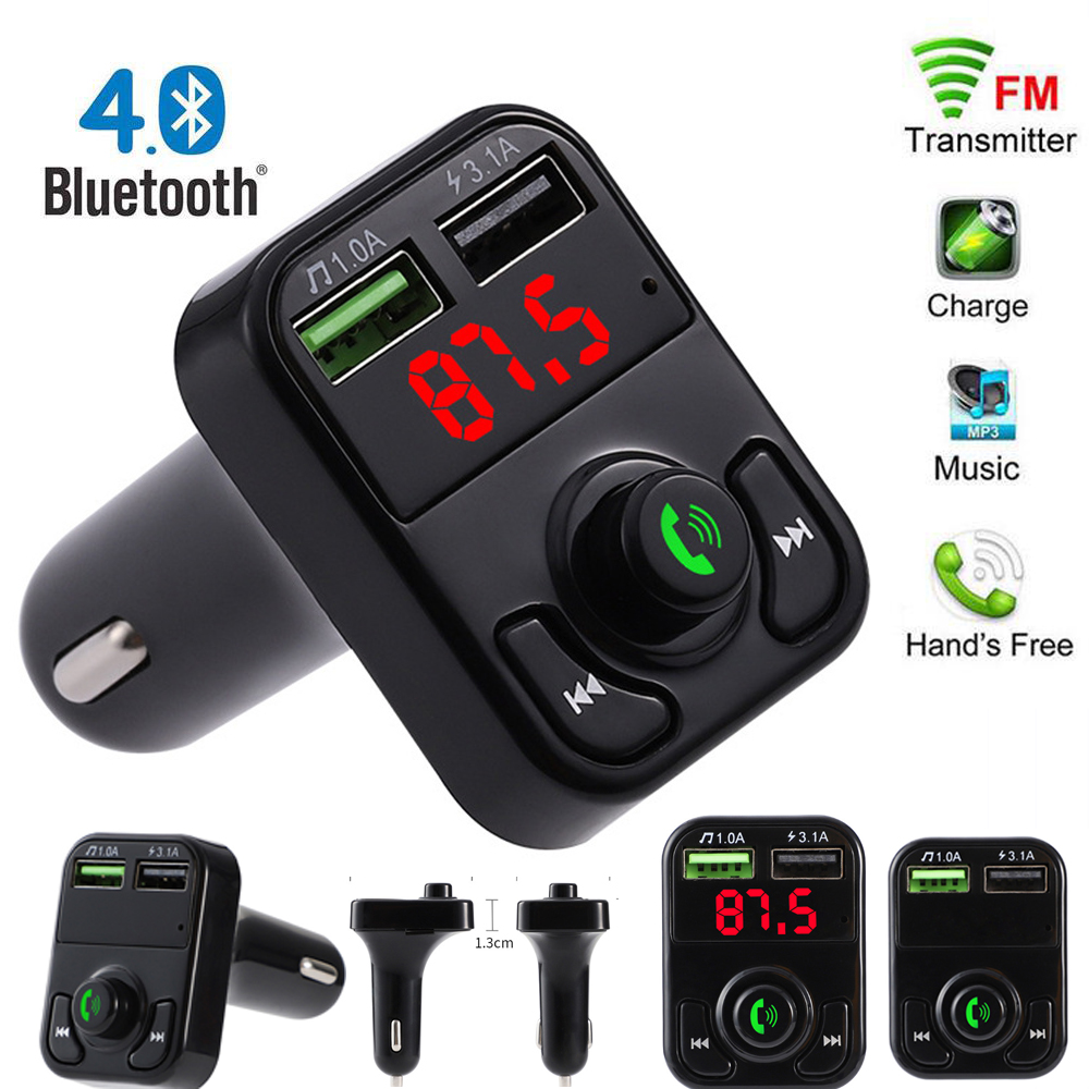 

X8 FM Transmitter Aux Modulator Bluetooth Handsfree Cars Kit Car Audio MP3 Player with 3.1A Quick Charge Dual USB Car Charger Accessorie