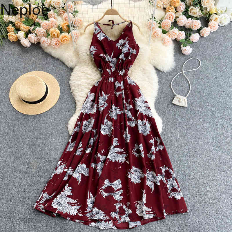 Neploe Beach Holiday Dress Women Summer Robe Hollow Out Backless Sexy maxi Dresses Ruffled Slim Robe Vestidos Mujer 4i627 210422