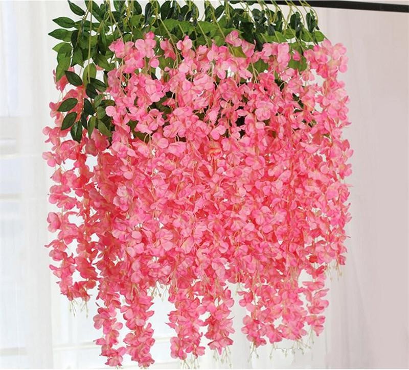 8 colors dense wisteria flower artificial silk vine 110cm elegant rattan for garden home wedding decoration, As picture
8 colors dense wisteria flower artificial silk vine 110cm elegant rattan for garden home wedding decoration, As picture