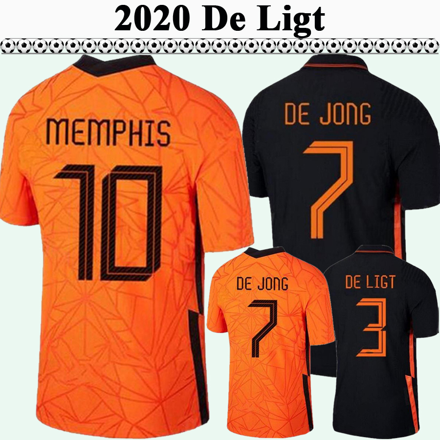2020 DE JONG VAN DIJK Men Soccer Jerseys Netherlands Home Away DE LIGT MEMPHIS PROMES Football Shirt STROOTMAN WIJNALDUM Short Sleeve