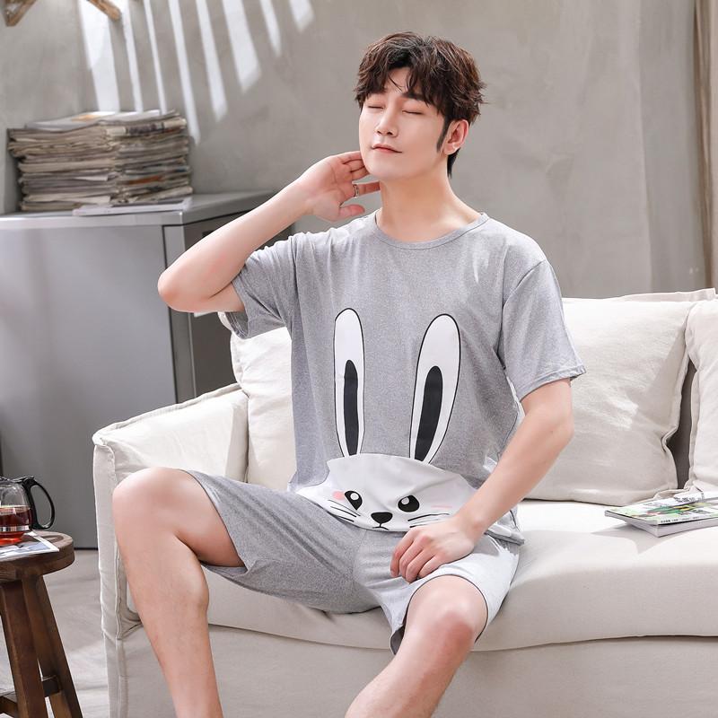 Women's Sleepwear Couples Short Sleeve Cute Cartoon Nightgowns For Women Summer Night Dress Nightdress Men Pyjama Homewear Home Clothes