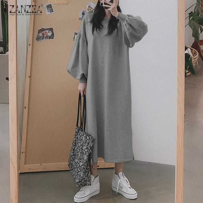 ZANZEA Vintage Puff Sleeve Sweatshirt Dress Womens Autumn Sweatshirts Solid Split Maxi Vestidos Female O Neck Robe Plus Size 7, Black
ZANZEA Vintage Puff Sleeve Sweatshirt Dress Womens Autumn Sweatshirts Solid Split Maxi Vestidos Female O Neck Robe Plus Size 7, Black