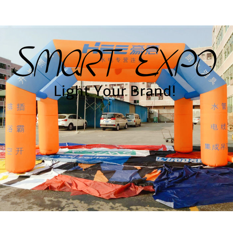 Outdoor Advertising Inflatable Arch Tunnel Tent W12 x H5.6 M with Custom Logo Printing Base Blower