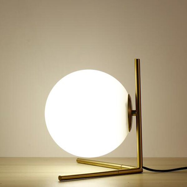 Gold Glass Bedside Table Light with LED Fixture - Perfect for Living Rooms & Bedrooms