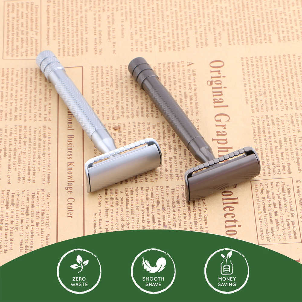 HAWARD Men's Double Edge Safety Razor Classic Metal Manual Shaving Razor With 10 Blades Reusable&Zero Wste&Eco Friendly P0817