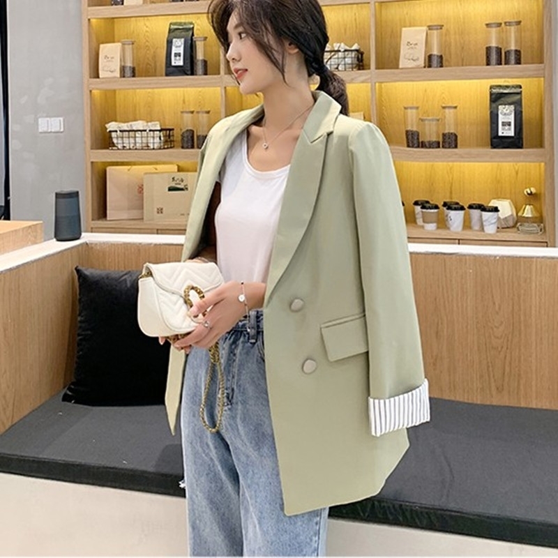 High Quality White Black Suit Jacket Women Single Breasted Coat Fall Casual Streetwear femme 210525, Picture color
High Quality White Black Suit Jacket Women Single Breasted Coat Fall Casual Streetwear femme 210525, Picture color