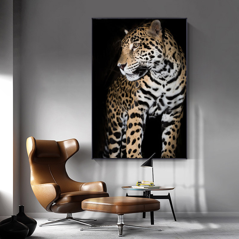 Large Size Leopard Painting Wall Art Animal Poster Canvas Print For Living Room Bedroom Decoration Pictures Cuadros No Frame