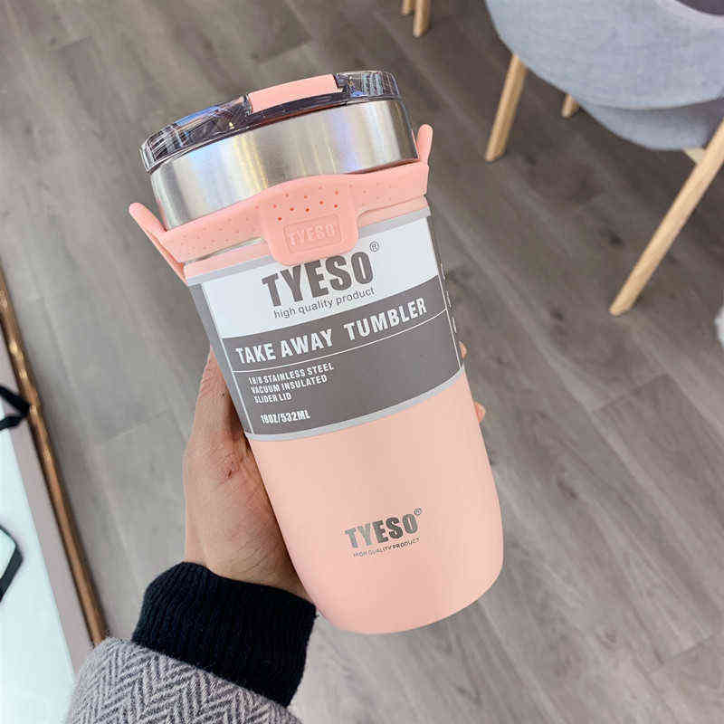 Double-Layer Water Bottle Vacuum Flask Ice Cup Stainless Steel Sports Portable Large-Capacity Mug Coffee Cups For Gifts 211109