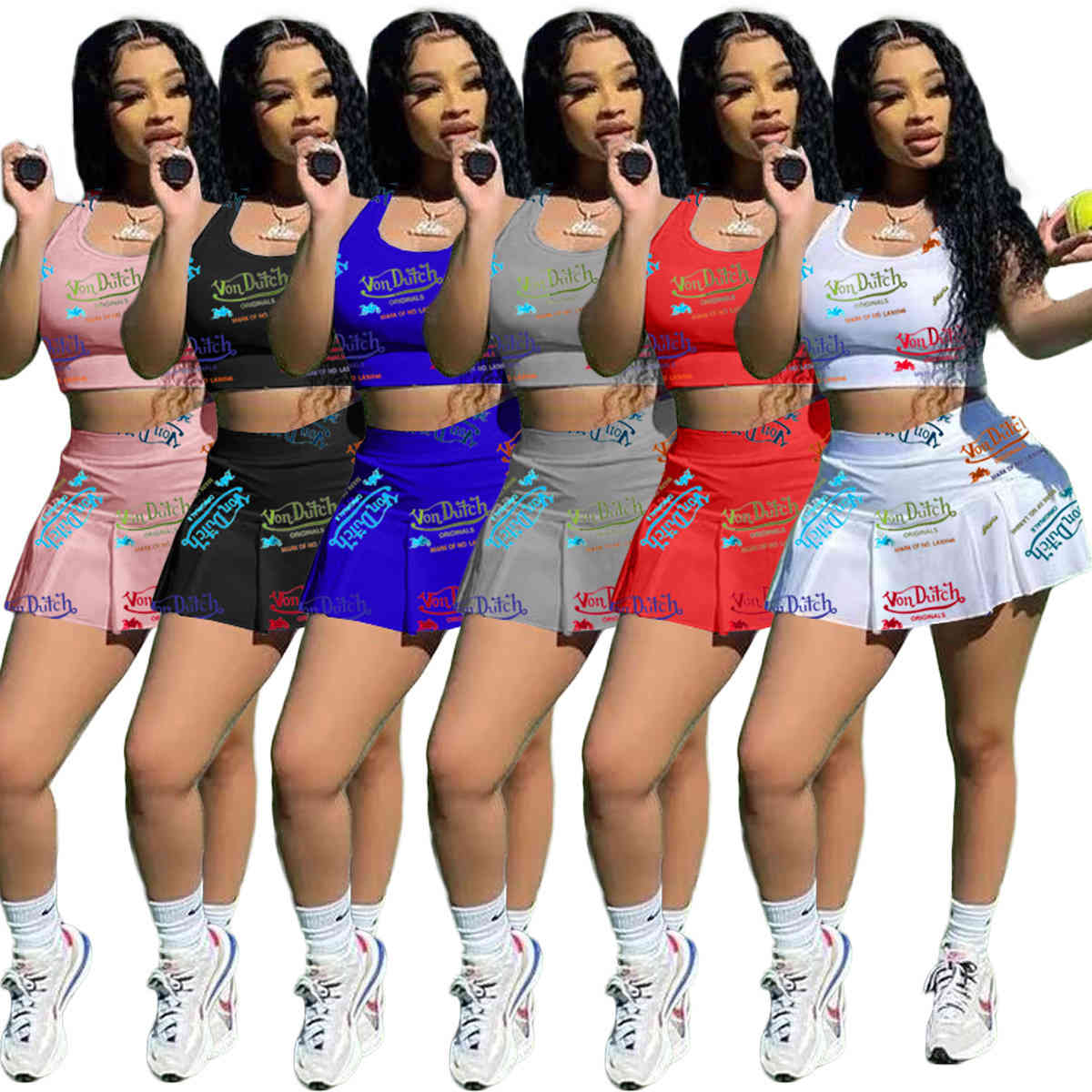 Women 2 Two Piece Dress Set Summer Clothing Contrast T-shirt Sport Suit Top Vest Short Skirt 815, White
Women 2 Two Piece Dress Set Summer Clothing Contrast T-shirt Sport Suit Top Vest Short Skirt 815, White