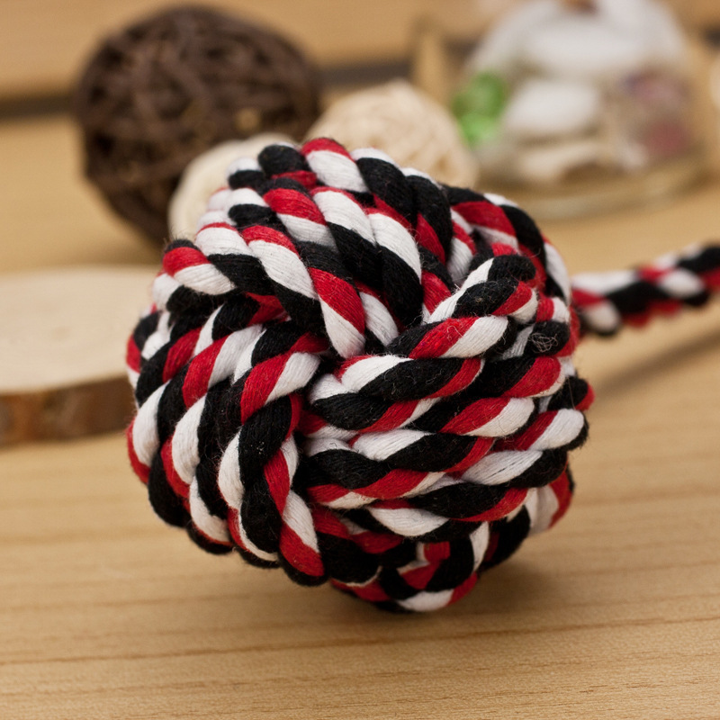 Interactive Dog Toys For Large Cotton Rope Length 31cm Hand Pull The Ball Chew Bite Resistant