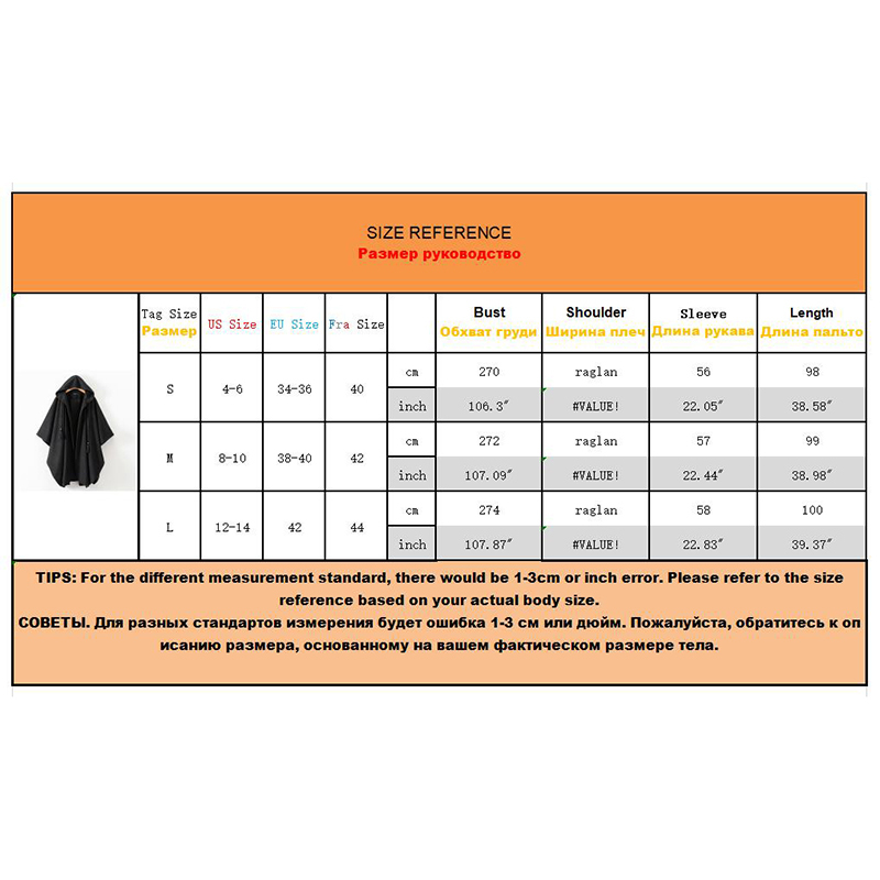 Women Winter Black Long Coat Ladies Cotton Fashion Cardigan Jackets Women-s Harjuku Hooded Cloak Capes ponchos y capas mujer 210421