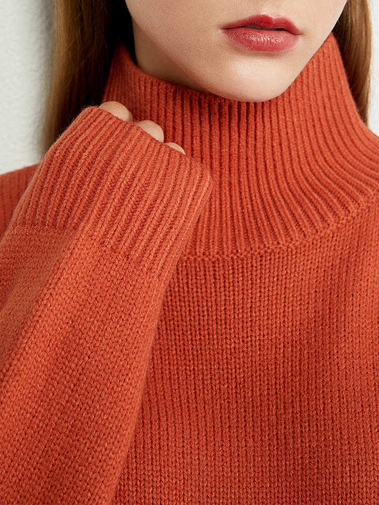 Minimalism Autumn Winter Fashion Women's Sweater Solid Turtleneck For Women Tops 1207 210527