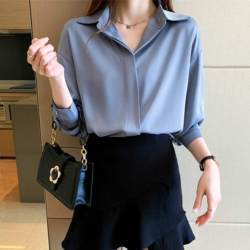 Korean Women Shirts Chiffon Blouses Long Sleeve Tops Woman White Ladies Plus Size Blouse XXL 210604, Blue
Korean Women Shirts Chiffon Blouses Long Sleeve Tops Woman White Ladies Plus Size Blouse XXL 210604, Blue