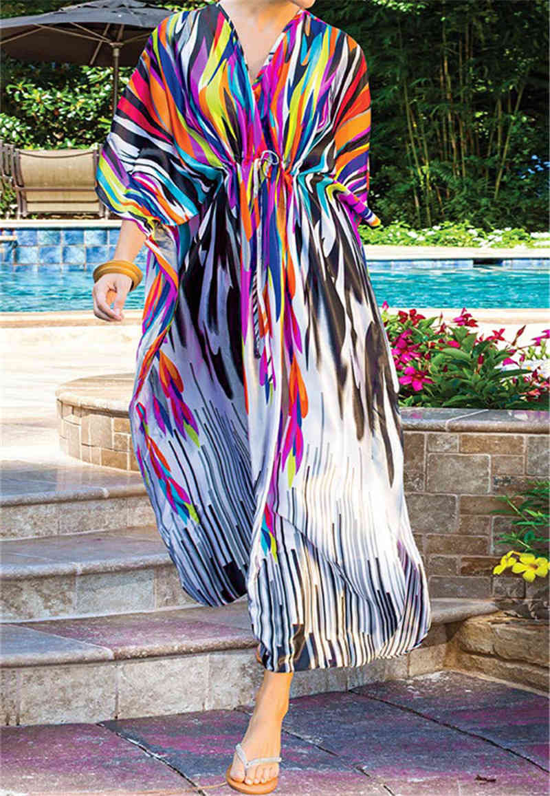 Cotton Beach Cover up Kaftans Sarong Bathing Suit s Pareos Swimsuit Womens Swim Wear Tunic #Q918 210420