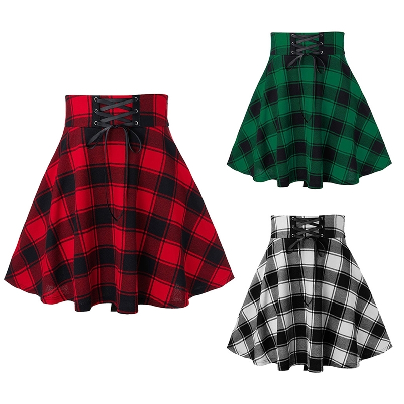 Gothic Skirt Women Spring Summer Streetwear High Waisted Lace-up Short Green Plaid Wool Skirts Mini Tutu Femme Punk Clubwear 210604, Red
Gothic Skirt Women Spring Summer Streetwear High Waisted Lace-up Short Green Plaid Wool Skirts Mini Tutu Femme Punk Clubwear 210604, Red