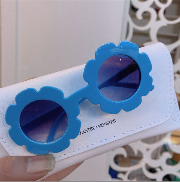 Fast ship Sun Flower Round Cute kids sunglasses UV400 for Boy girls toddler Lovely baby sun glasses Children Wholesale Z260305