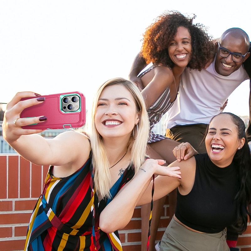 Kickstand Heavy Duty Shockproof Case Full Body 3 in 1 Silicone Hard PC Cover For iPhone 17 16e 16 15 14 13 12 11 Pro Max XR X 8 7 Plus Samsung S22 S23