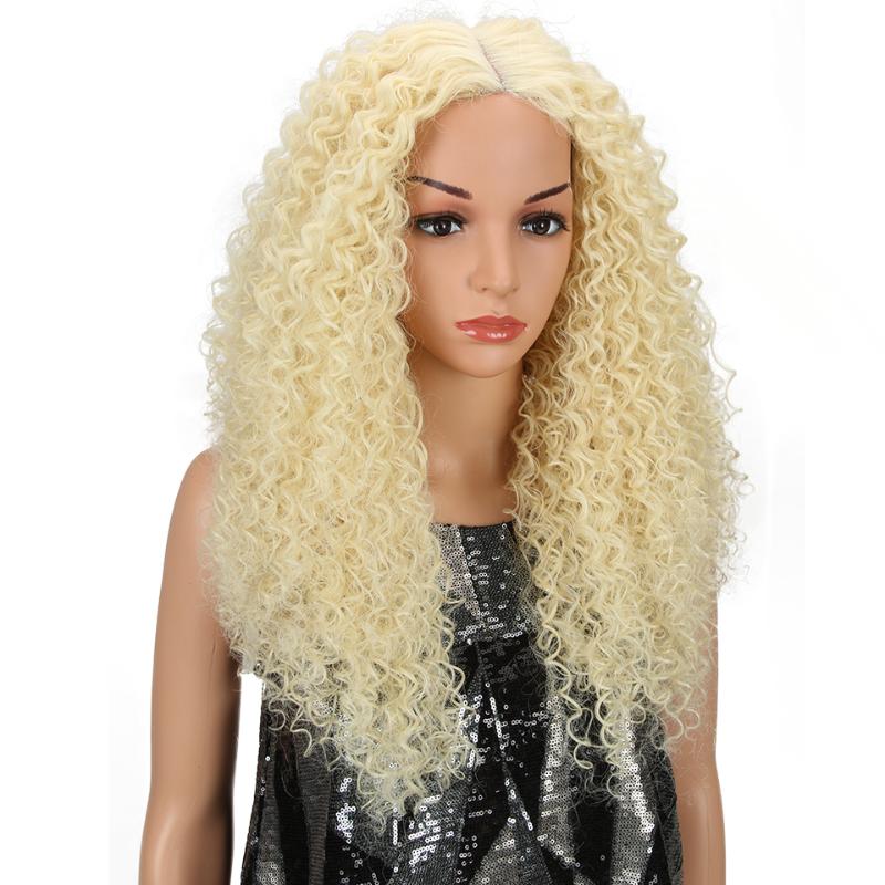 Synthetic Wigs Wig Afro Kinky Curly Hair For Black Women 26 Inch Ombre Blonde Natural Cosplay Classic Plus