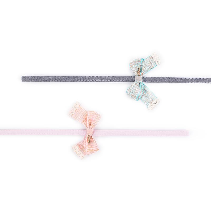 Dog Collars & Leashes CoolPaw Collar Leash Classic Grid Flower Decoration Bow Tie With Bell Puppy Dogs Cats