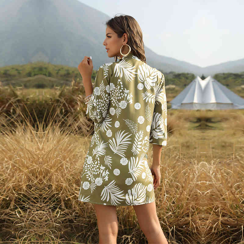 Spring Summer Shawl Cardigan Tops Women Casual V Neck Chiffon Print Shirt Top New 210413