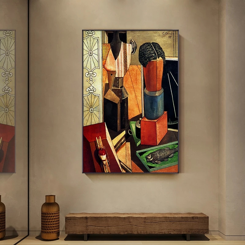 Abstract Vintage Creative Fishing Tools Canvas Painting Posters And Prints Decor Wall Art Pictures for Living Room Bedroom Aisle