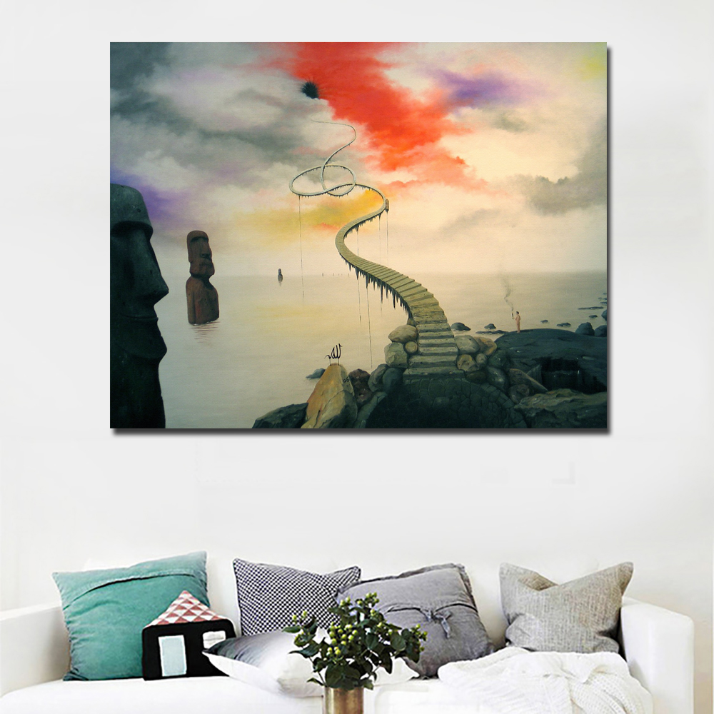 Abstract Art surrealism Het Zwarte Gat Abstract Painting Printed On Canvas Art Painting Wall Pictures For Living Room