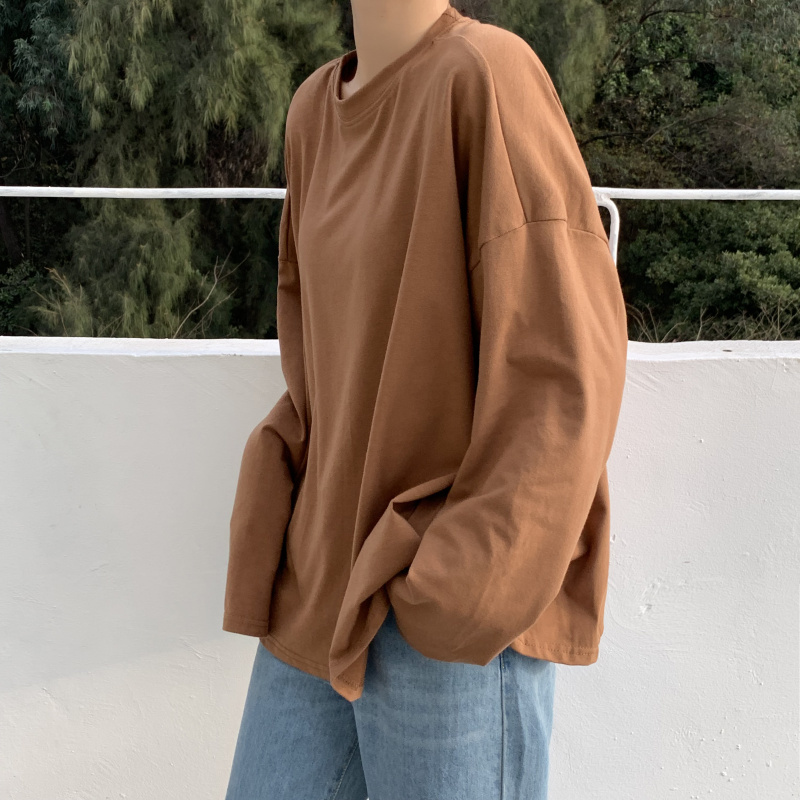 Stylish Women Slim Female Gentle Basic Split Tops All Match Cotton Chic Office Lady High Street T-Shirts 210421