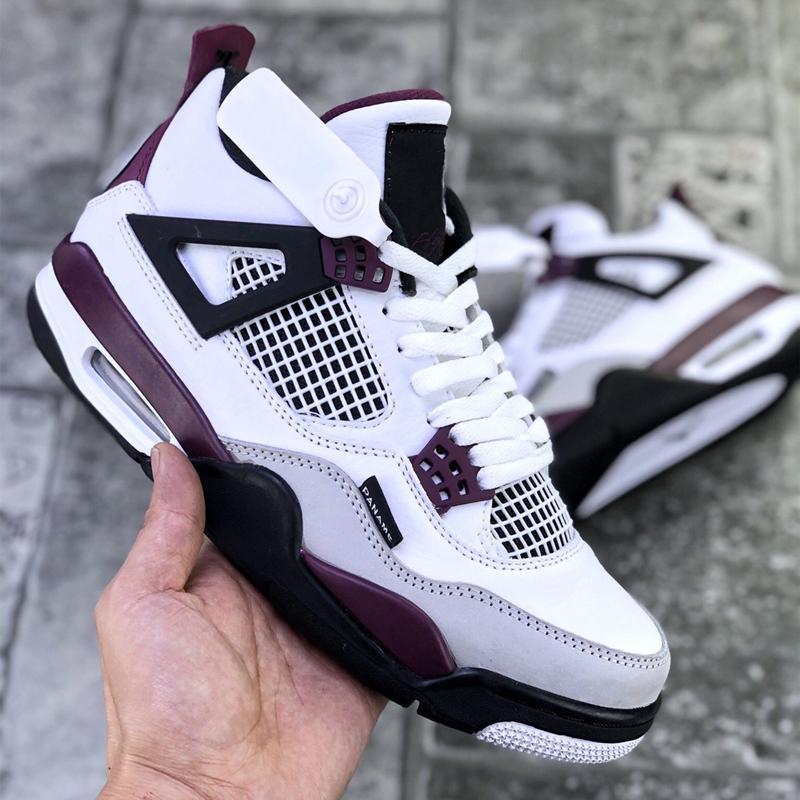 De boa qualidade 4s jumpman paname paris basquete sapatos bordeaux 4 og branco neutro cinzento preto lace-up homens sneaker tamanho US7-US12
De boa qualidade 4s jumpman paname paris basquete sapatos bordeaux 4 og branco neutro cinzento preto lace-up homens sneaker tamanho US7-US12