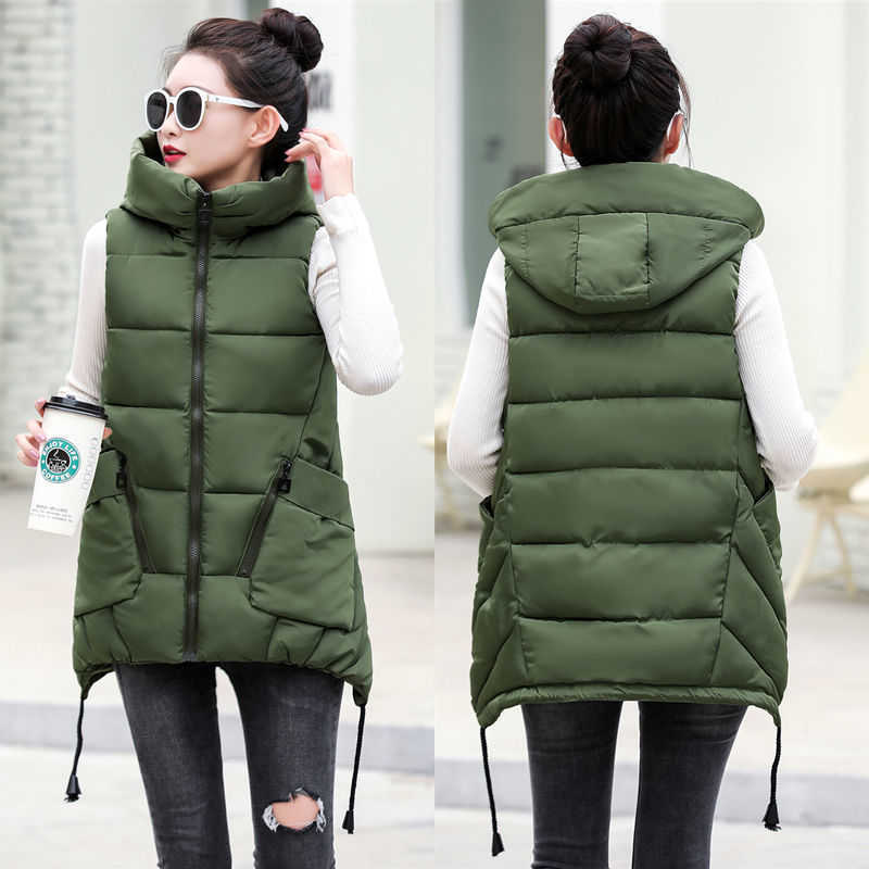 Autumn And Winter Women Vest Thick Student Cotton Coats Plus Size 5XL Lady Clothing Warm 210819