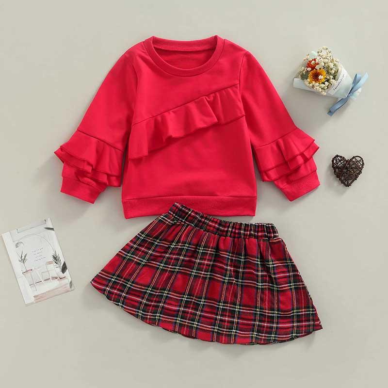 Clothing Sets Girl\u2022s Outfits Two Piece Suit Fashion Solid Color Ruffle Long Sleeve Tops And Plaid Short Skirt 2022 Summer Autumn, White
Clothing Sets Girl\u2022s Outfits Two Piece Suit Fashion Solid Color Ruffle Long Sleeve Tops And Plaid Short Skirt 2022 Summer Autumn, White
