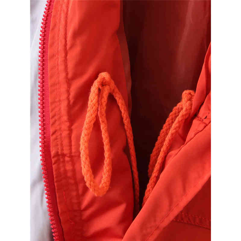 Autumn Casual Women's Hooded Drawstring Red Jackets Fashion Lady Waist Pockets Zipper Outwear Jacket femme veste 210421