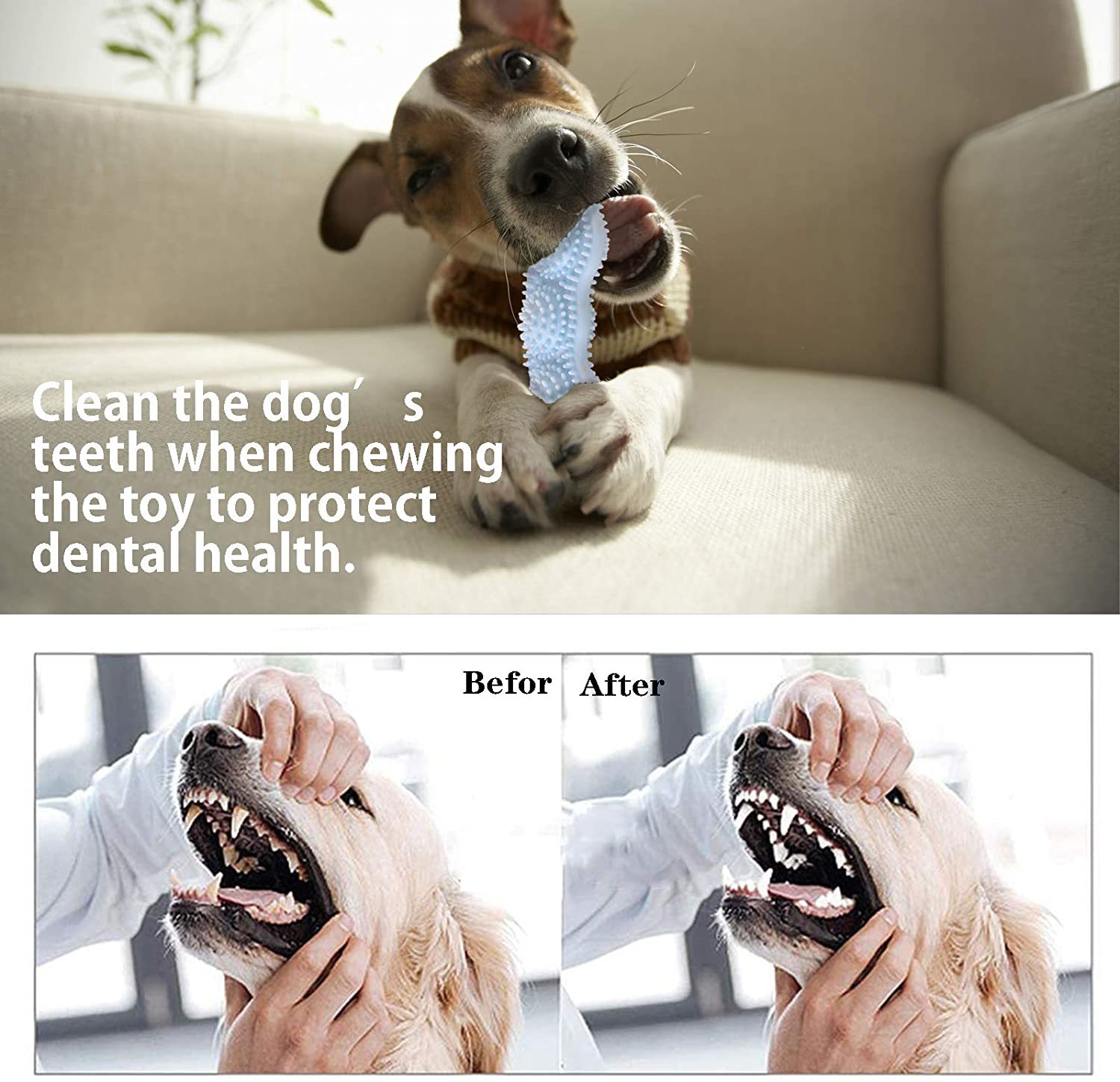 Pet Dog Chew Toys TPR Pea Bite Resistant Cleaning Teeth Dog Bite Stick Soft Plastic Molar Toy Food Grade Safety Dog Supplies